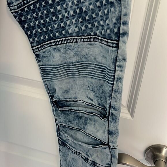 CJ Black Premium Moto biker Skinny Flex Acid Washed Super soft - Picture 2 of 11